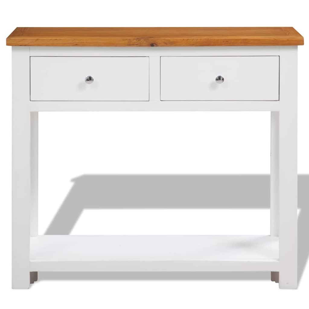 Rustic Oak Acacia Wood Console Table 2 Drawers X452