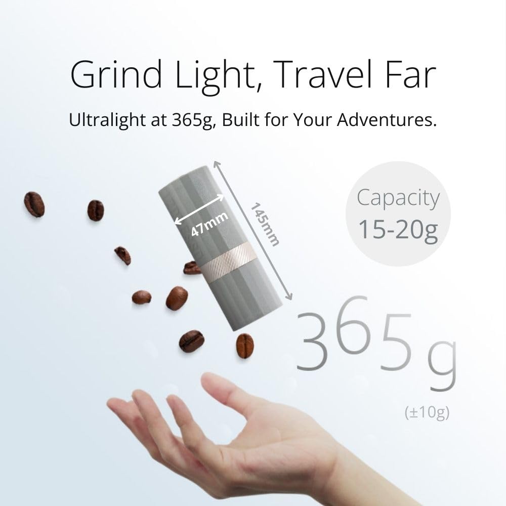 Black Manual Coffee Grinder, Stainless Steel Conical Burr N1111