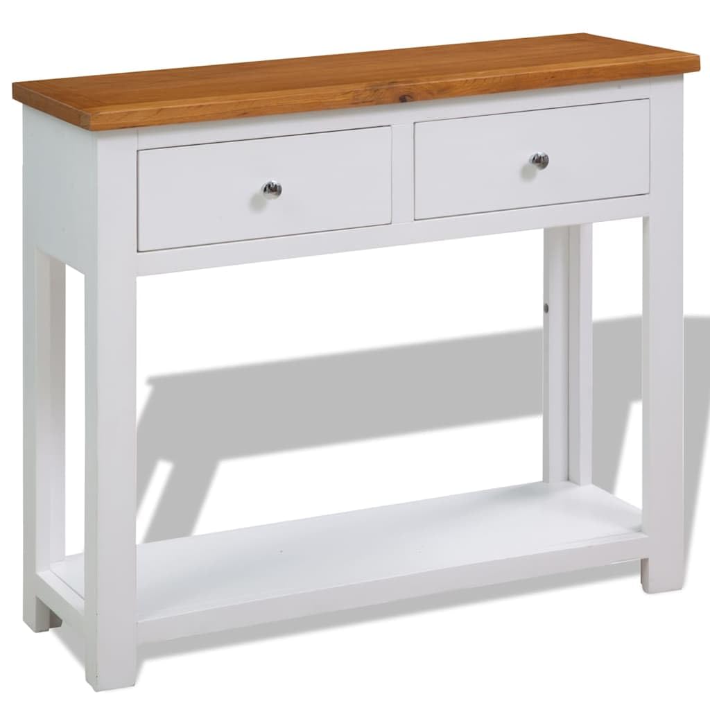 Rustic Oak Acacia Wood Console Table 2 Drawers X452