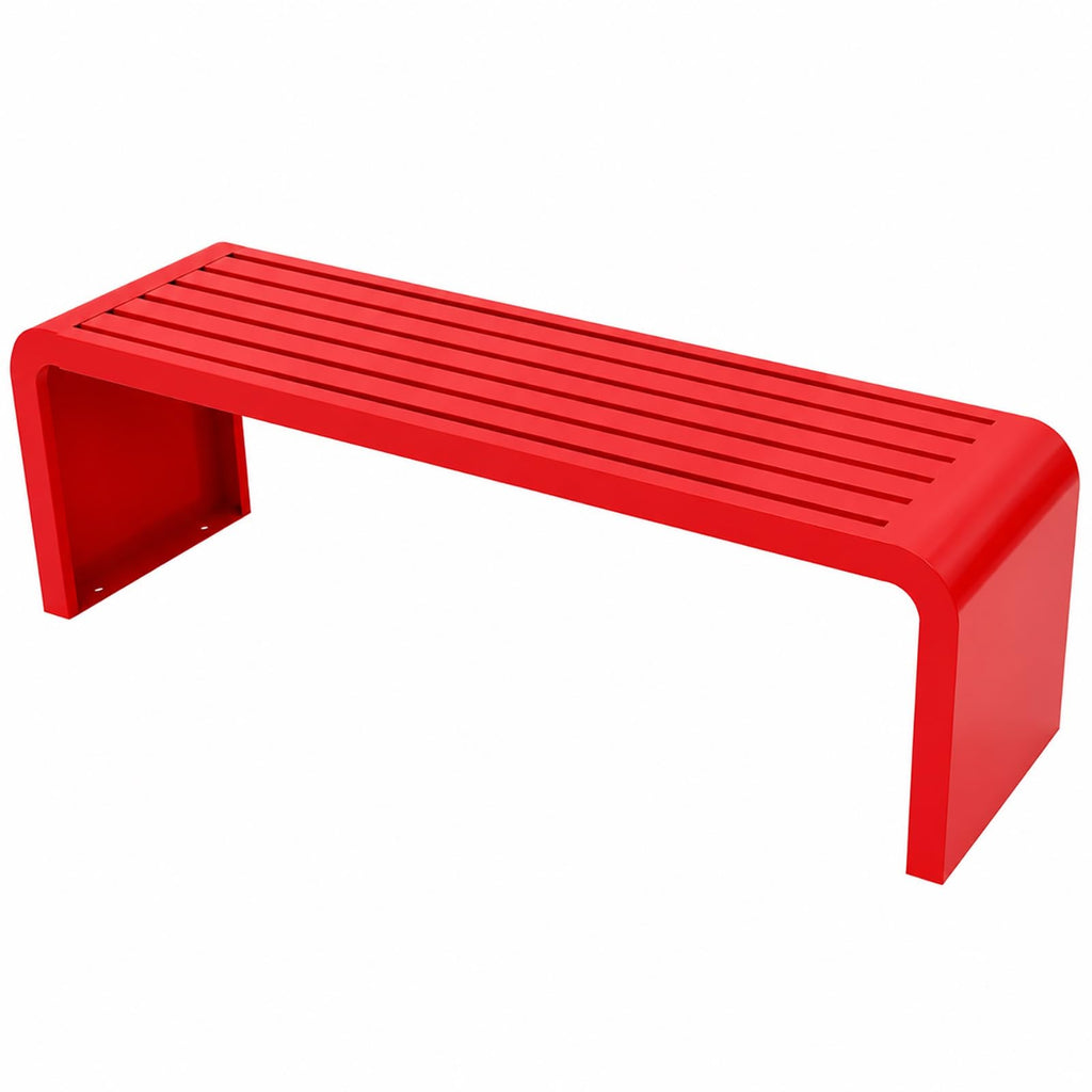 Red Metal Outdoor Patio Garden Bench 660lbs 39in Q3199