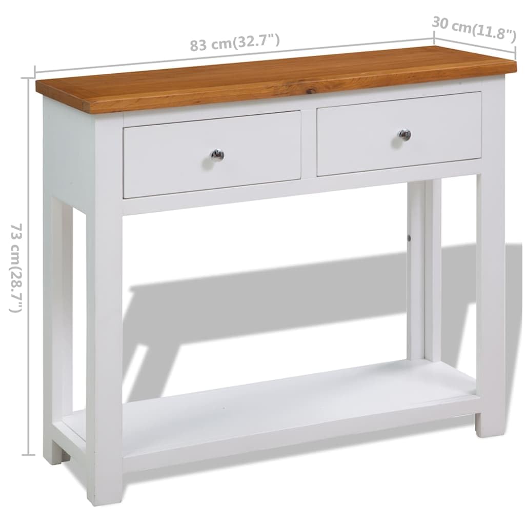 Rustic Oak Acacia Wood Console Table 2 Drawers X452
