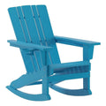 Blue Plastic Adirondack Rocking Chair with Cupholder R773