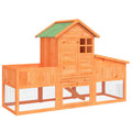 2-Tier Wooden Rabbit Hutch with Run and Nesting Box G6319
