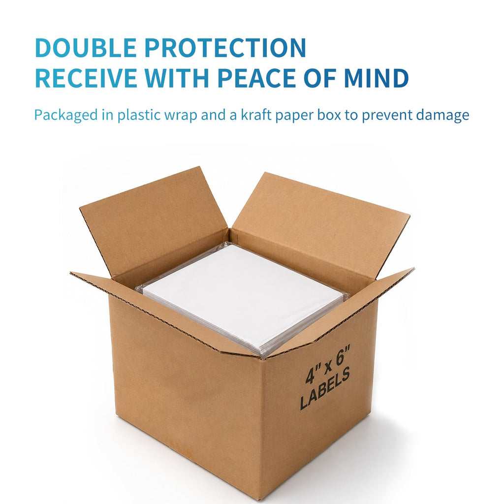 4 x 6 White Perforated Direct Thermal Labels, 1000 per Stack H347