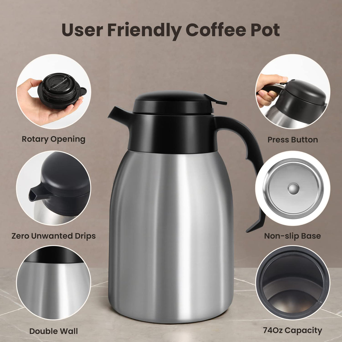 12-Cup Commercial Coffee Maker with Thermal Carafe A97404