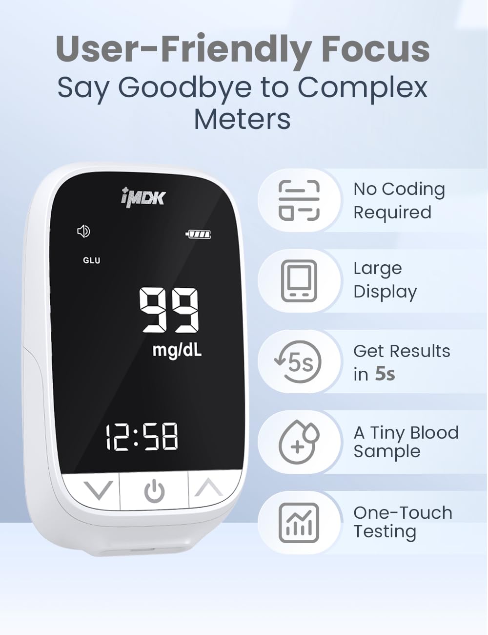 Blood Glucose Monitor Kit with 100 Strips and 100 Lancets B871