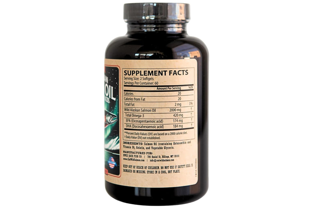 Salmon Fish Oil Omega 3 Supplement 120 Softgels 1000mg Q802