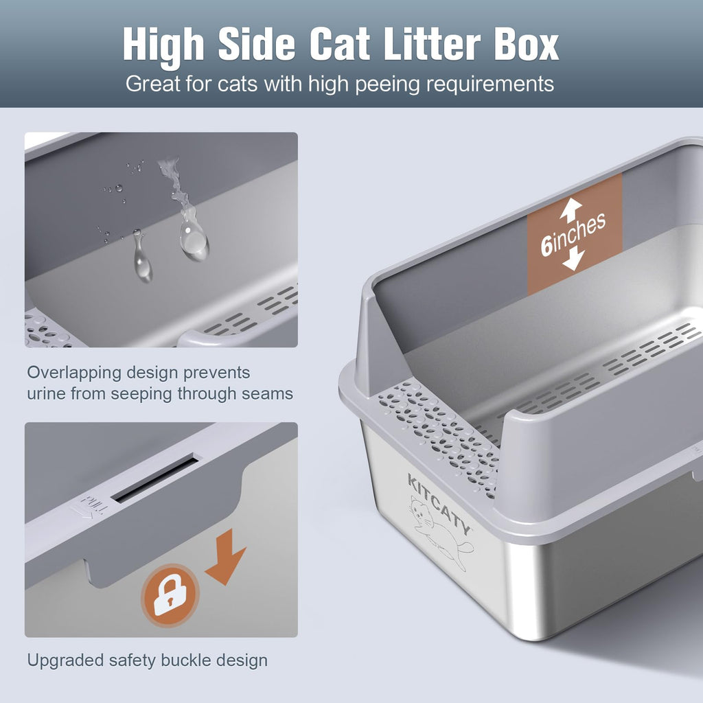 Stainless Steel Sifting Litter Box Q7232