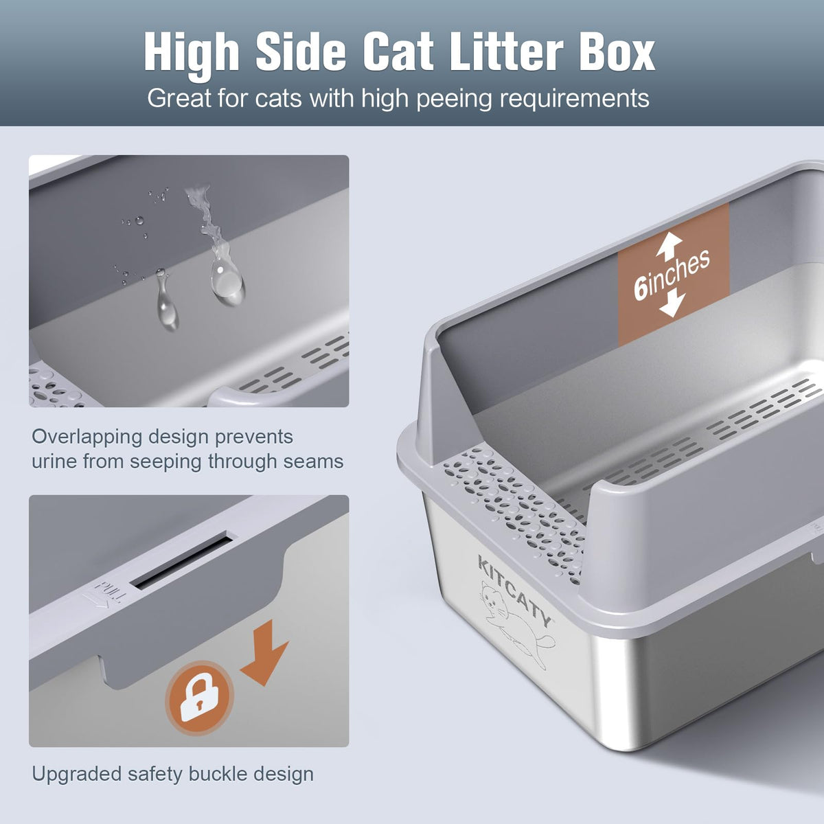 Stainless Steel Sifting Litter Box Q7232