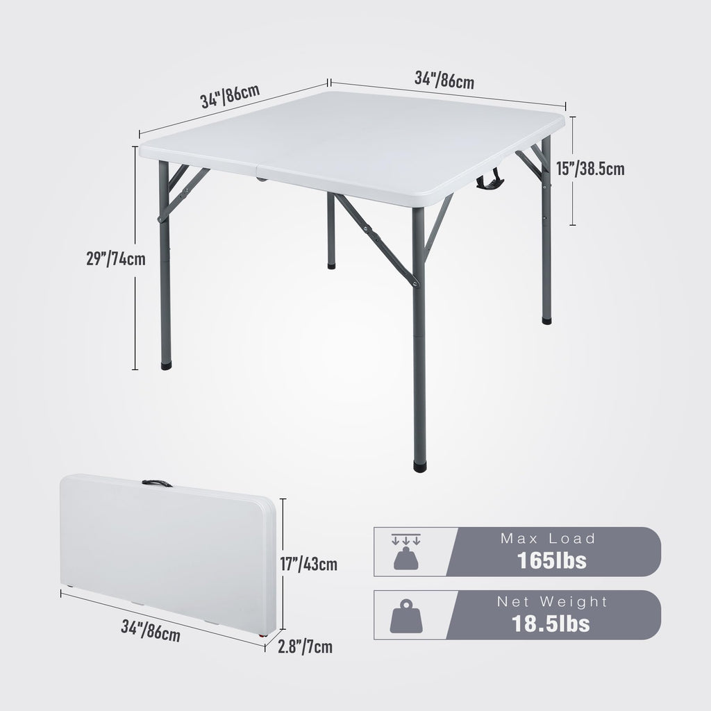 White Square Folding Card Table W925865