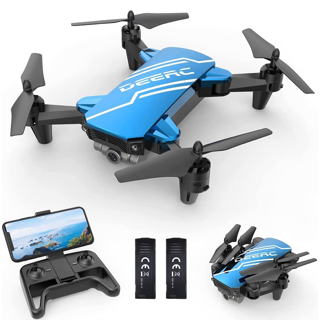 Mini Drone with 720P HD Camera Blue V4696