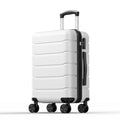 20 Inch White Hard Shell Carry on Luggage D8836