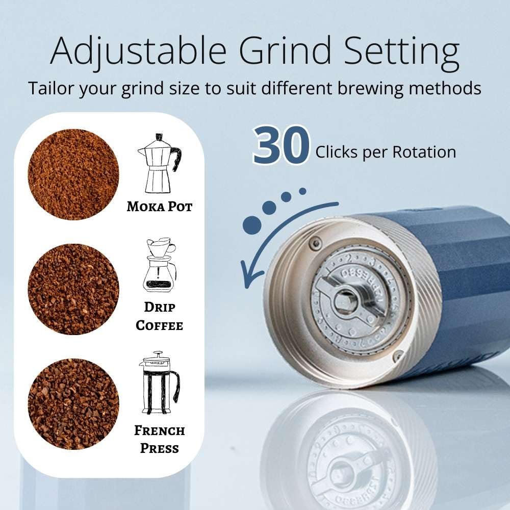 Black Manual Coffee Grinder, Stainless Steel Conical Burr N1111