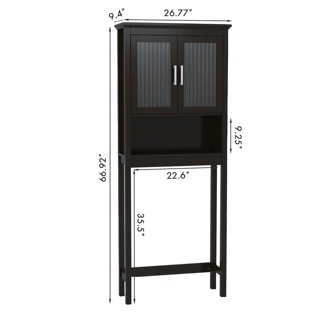 Over the Toilet Storage Cabinet with Glass Doors L1262