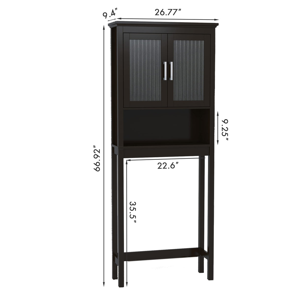 Over the Toilet Storage Cabinet with Glass Doors L1262