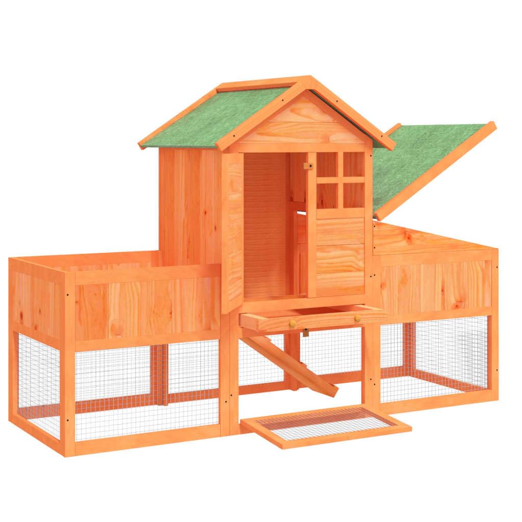 2-Tier Wooden Rabbit Hutch with Run and Nesting Box G6319