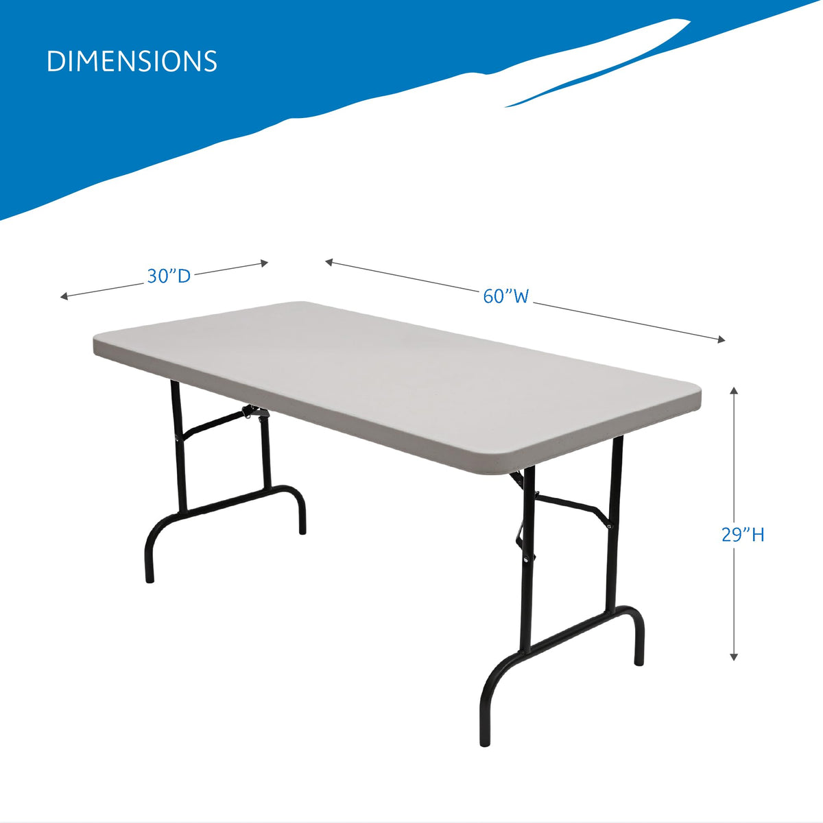 Commercial Folding Table 5 ft Platinum Granite I17895