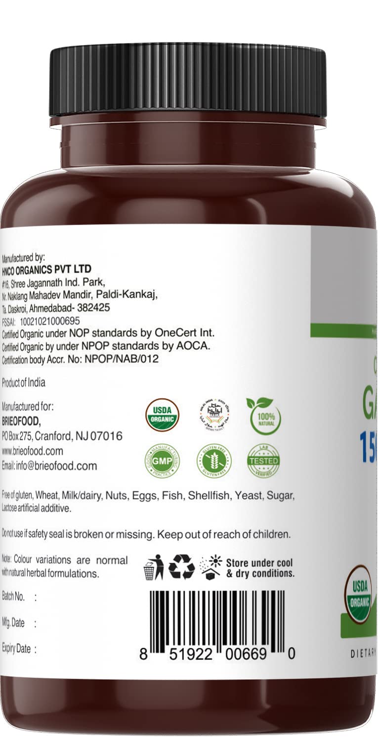 Organic Garlic 1500mg 90 Vegetarian Tablets B742