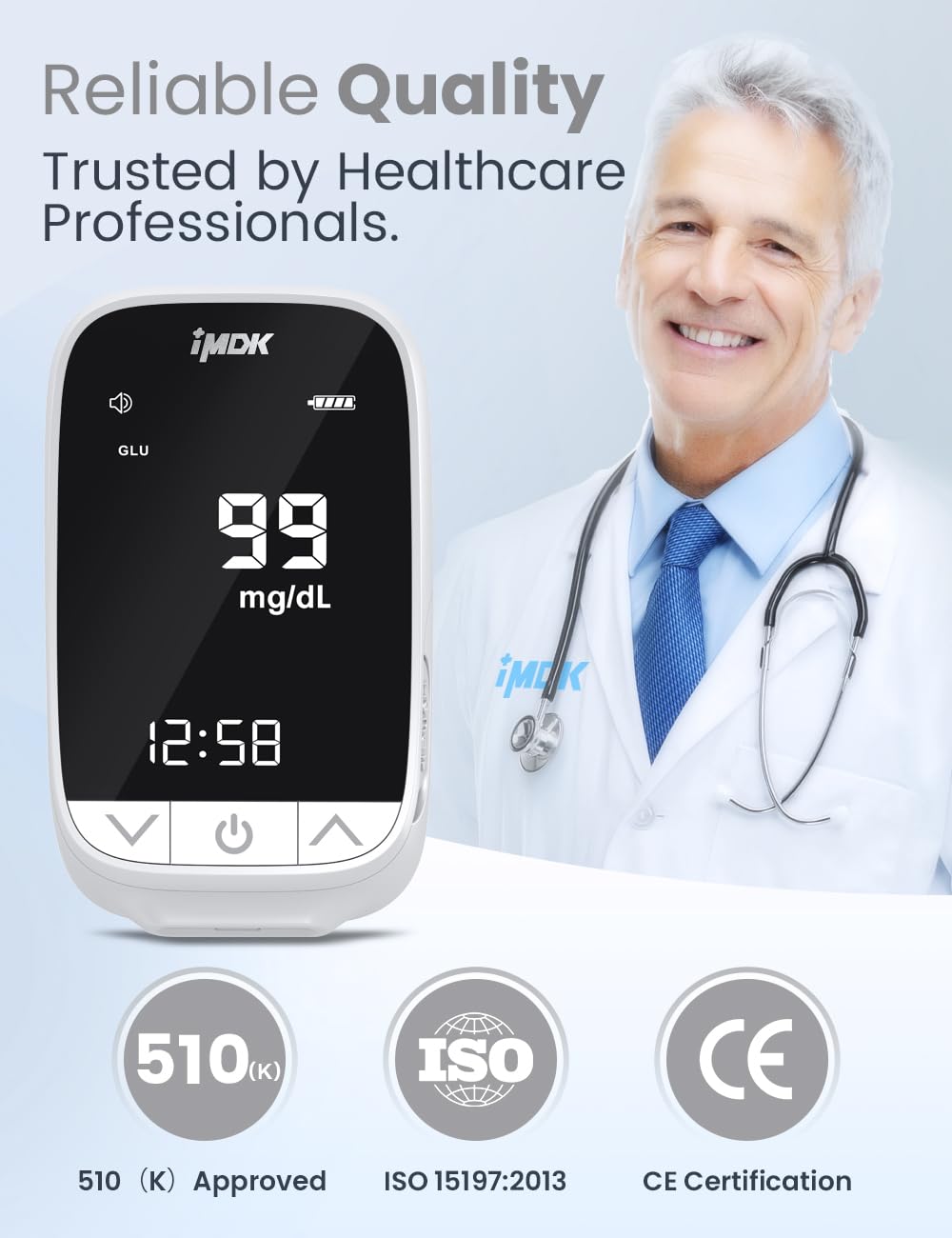 Blood Glucose Monitor Kit with 100 Strips and 100 Lancets B871