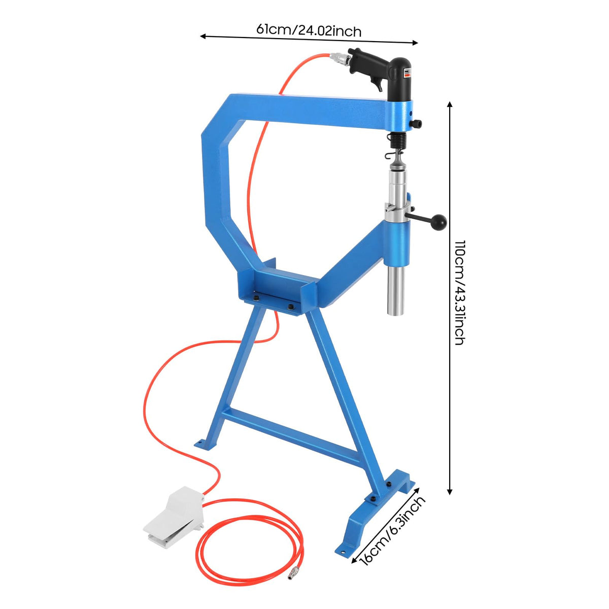 Pneumatic Planishing Hammer with 1/2/3" Anvils Foot Pedal D461