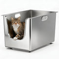 XL Stainless Steel Cat Litter Box with Low Entry N262