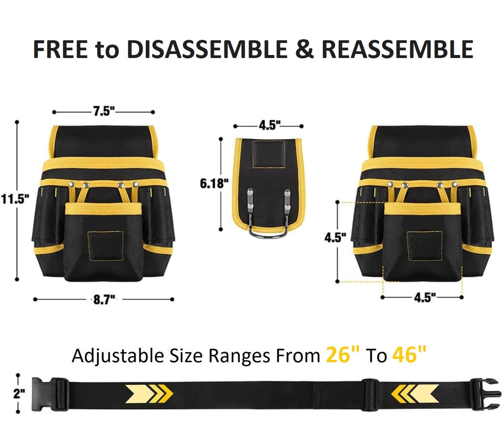 27 Pocket Tool Belt with 3 Magnetic Zones S44653