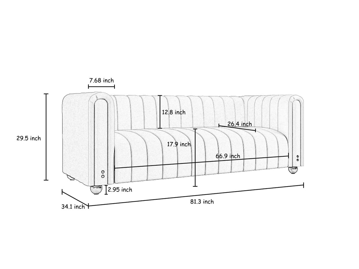 Orange Velvet 3 Seat Tufted Sofa Y9323