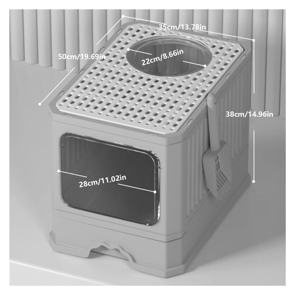 Foldable Covered Cat Litter Box with Scoop N59290