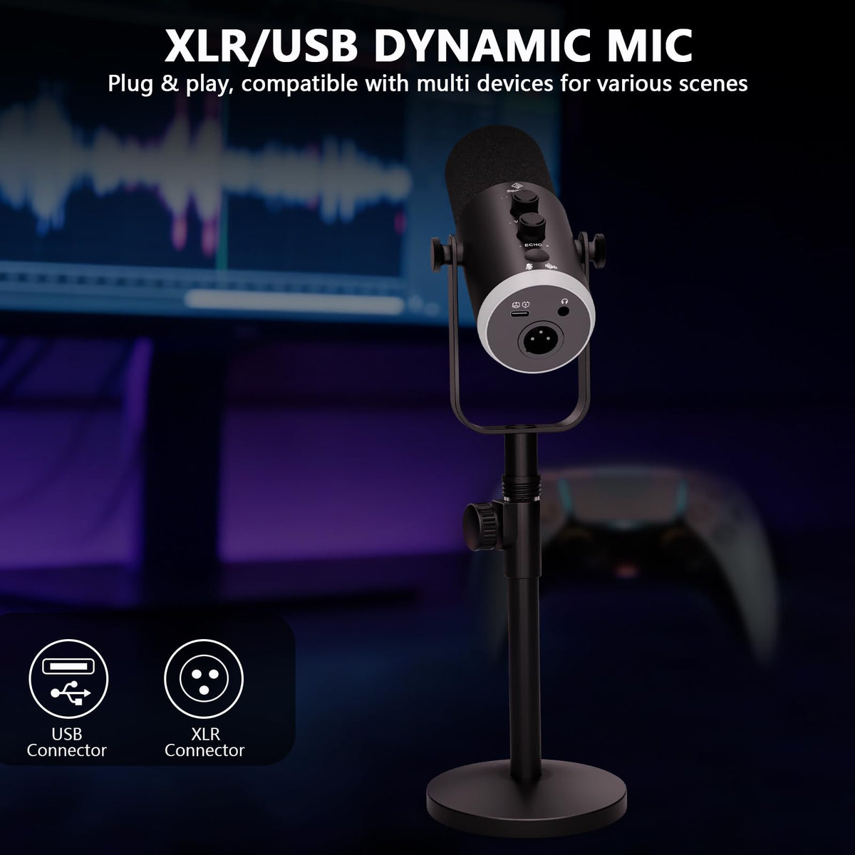 XLR/USB Dynamic Mic with Audio Interface G53864