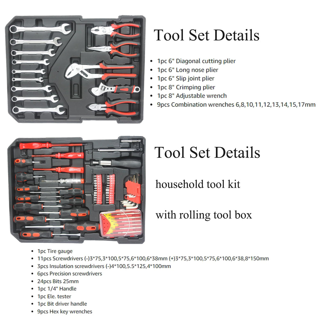 899-Piece Household Tool Set with Rolling Case G2516