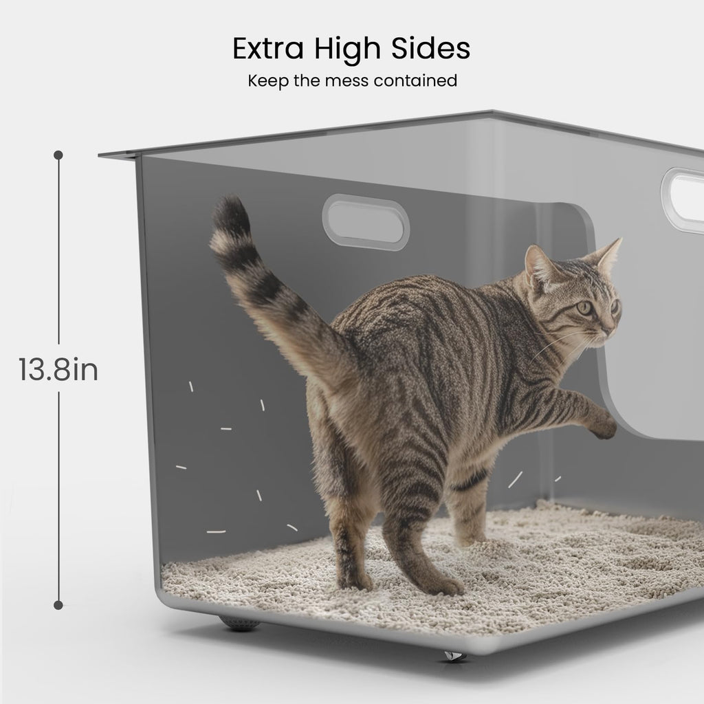 XL Stainless Steel Cat Litter Box with Low Entry N262