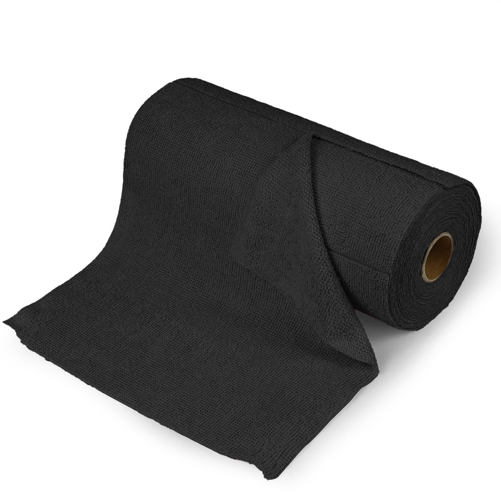 50PCS Microfiber Cleaning Cloth Roll, 10"×10" Black G86736