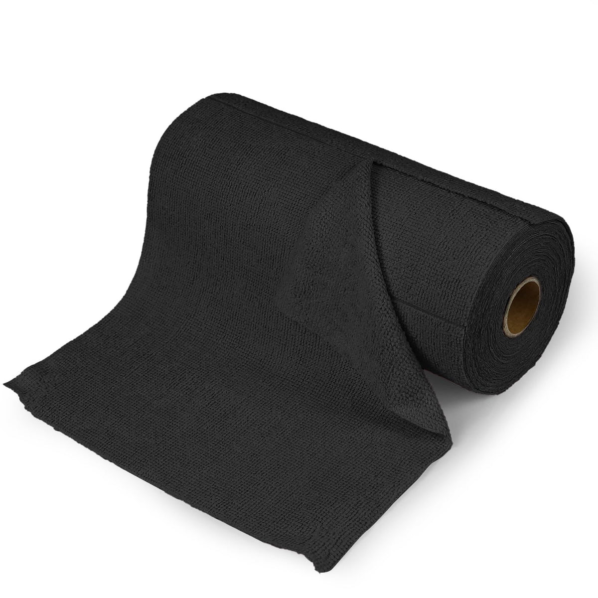 50PCS Microfiber Cleaning Cloth Roll, 10"×10" Black G86736
