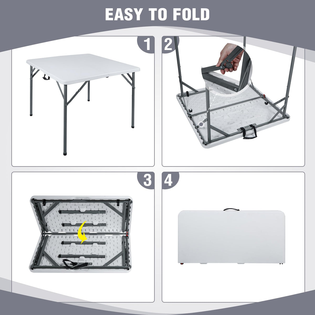 White Square Folding Card Table W925865