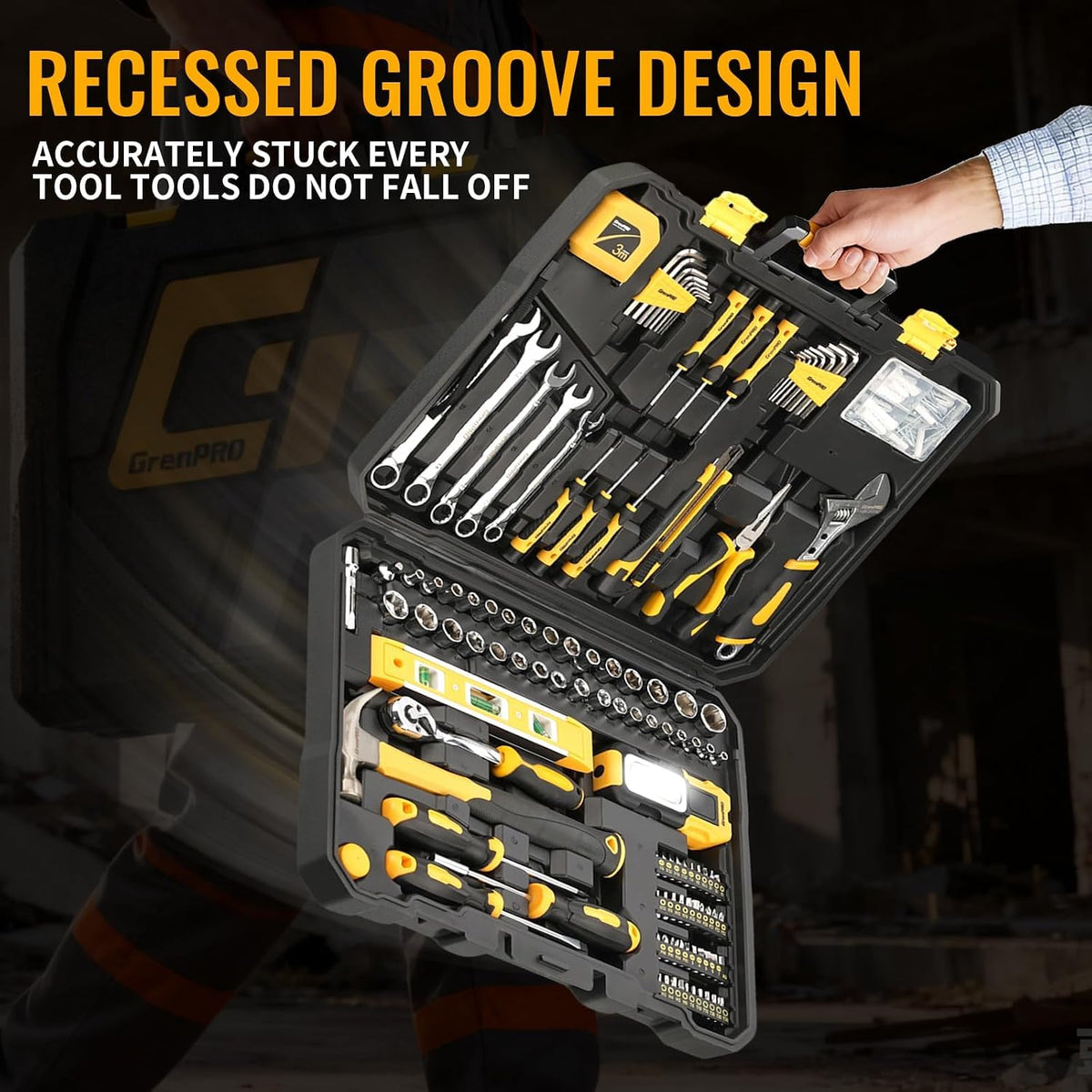 219 Pc Home Auto Mechanic Hand Tool Kit with Storage Tool Box C72945