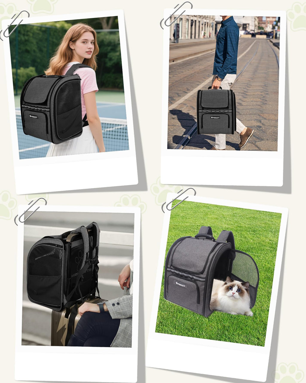 Dark Grey Breathable Mesh Cat Backpack Carrier L93344