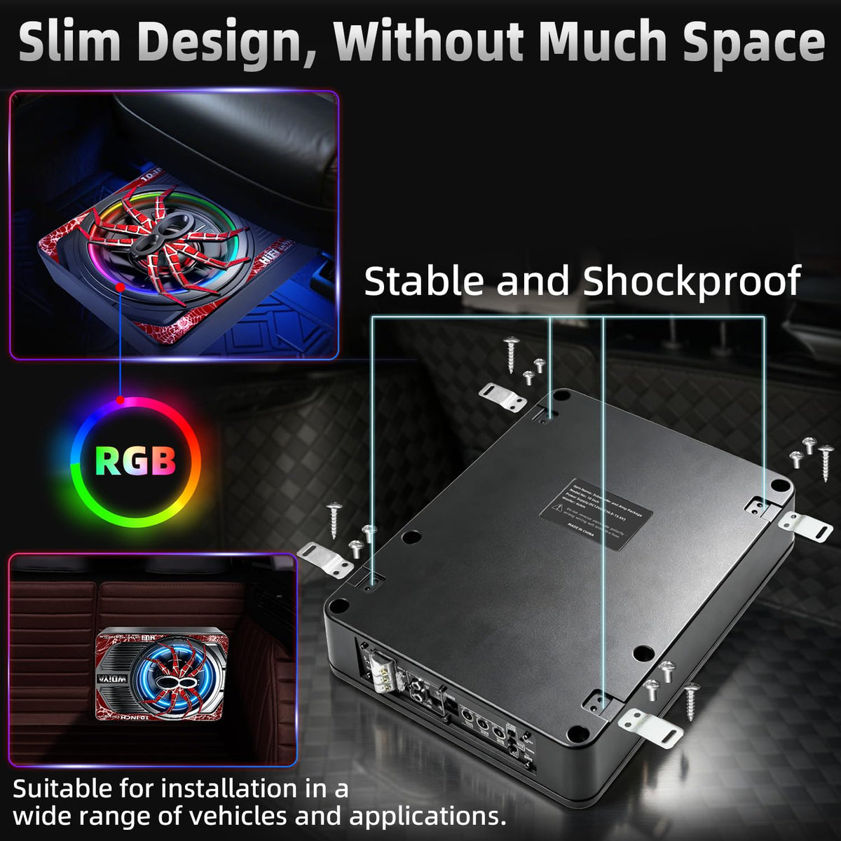 2000W 10" Under Seat Subwoofer with Amp Y724803