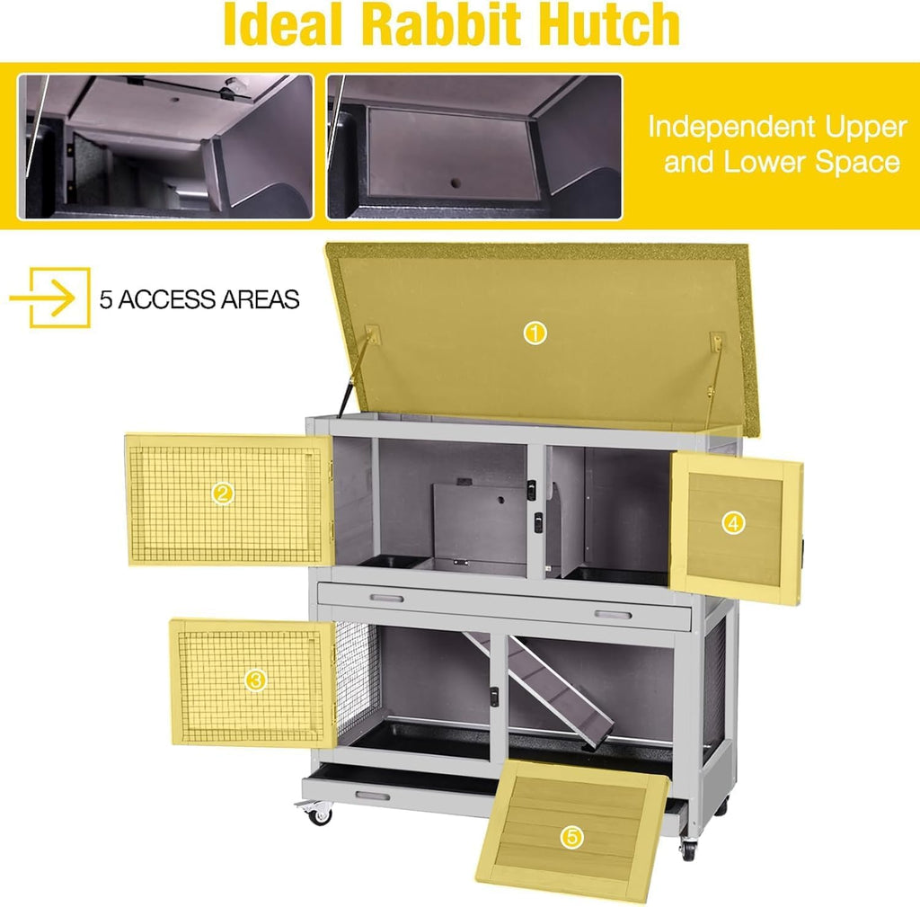 Rabbit Hutch 2 Story Pet House on Wheels B235655