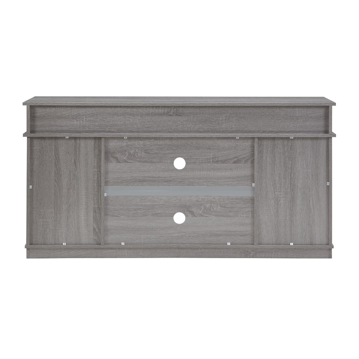 Grey Wood TV Stand with Sliding Barn Door V62138