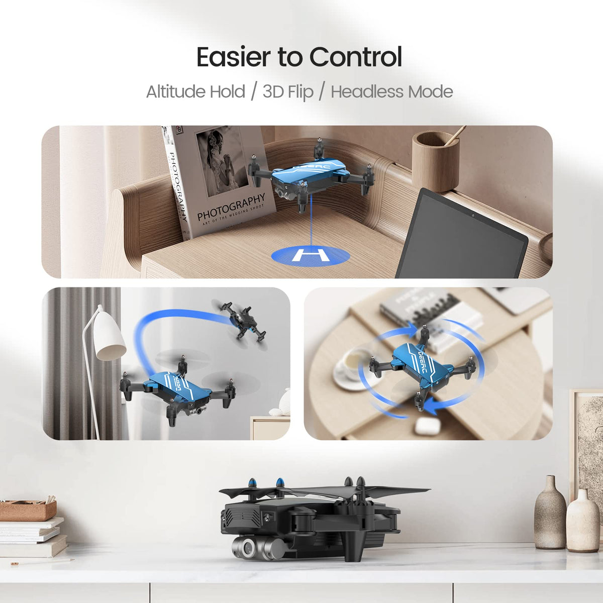 Mini Drone with 720P HD Camera Blue V4696