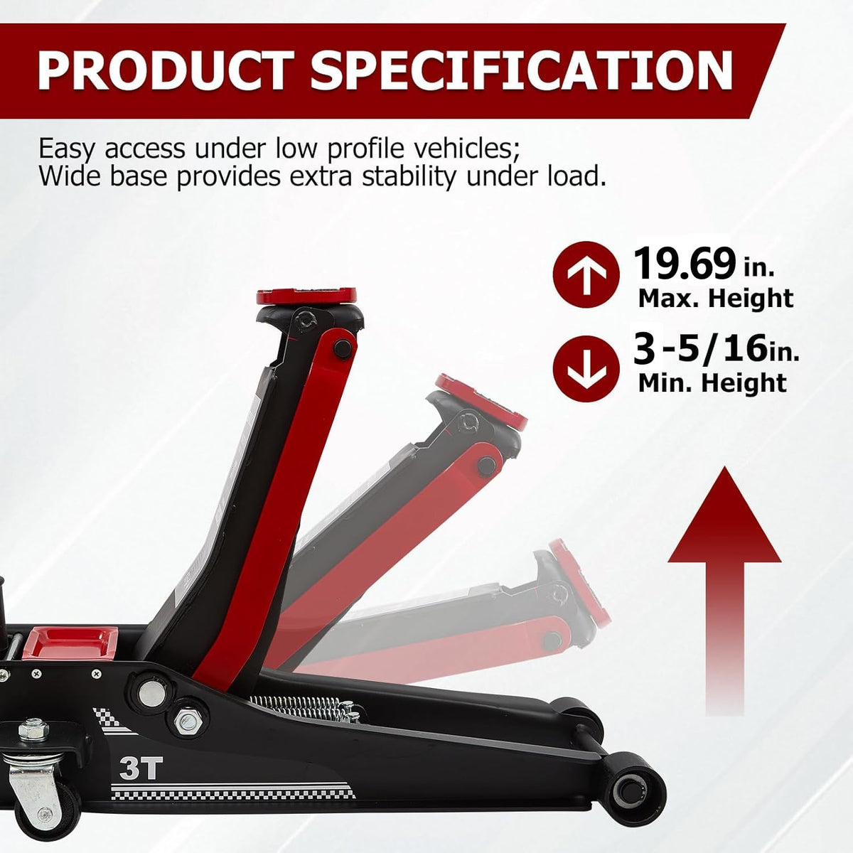 3 Ton Low Profile Steel Floor Jack C9784