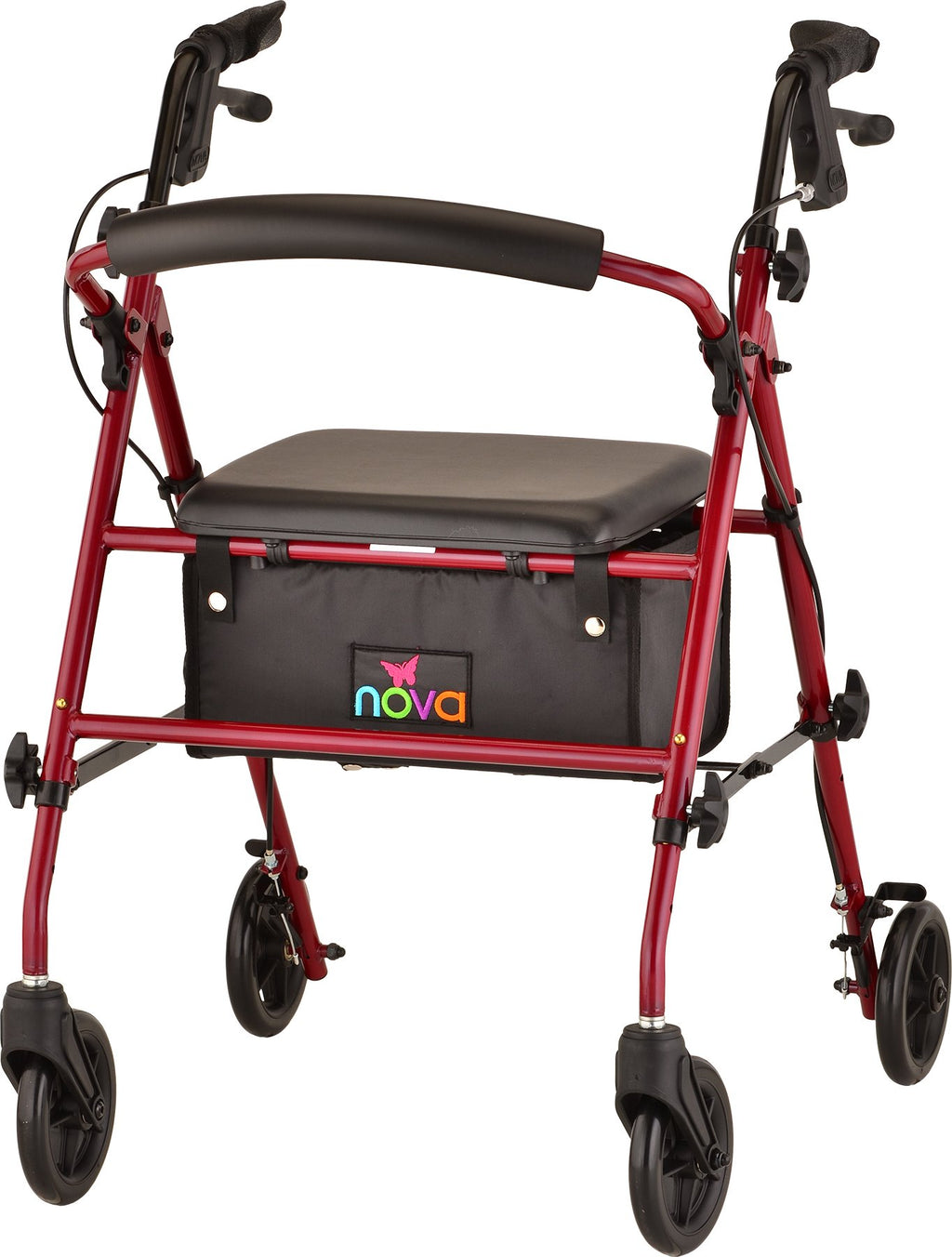 Red Steel Rollator Walker V877629