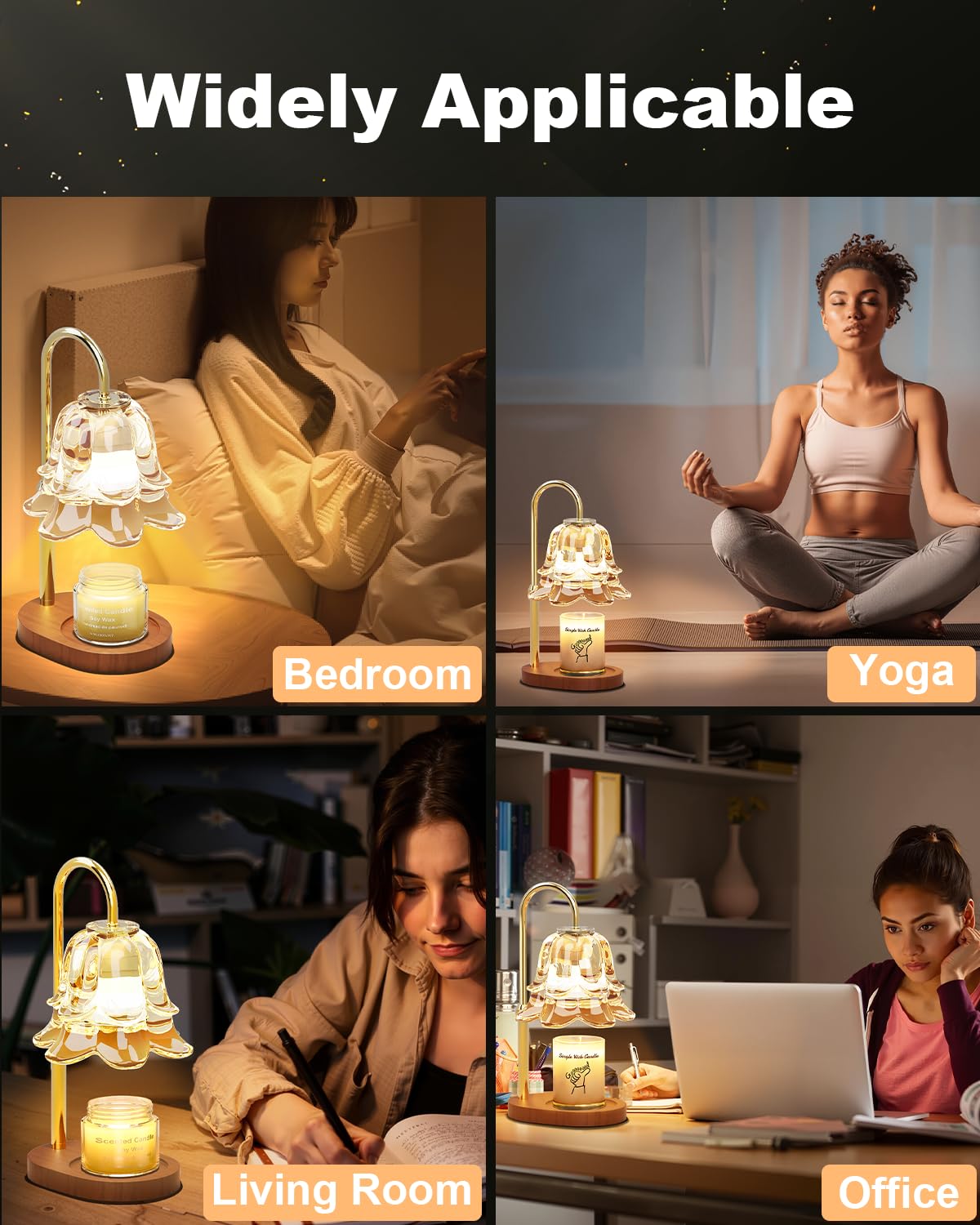 Dimmable Height Adjustable Candle Warmer Lamp with Timer O9689