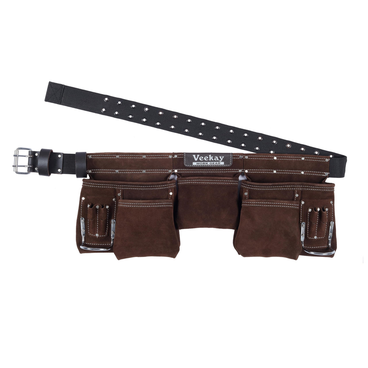 Brown Suede Leather 11-Pocket Tool Belt G90449