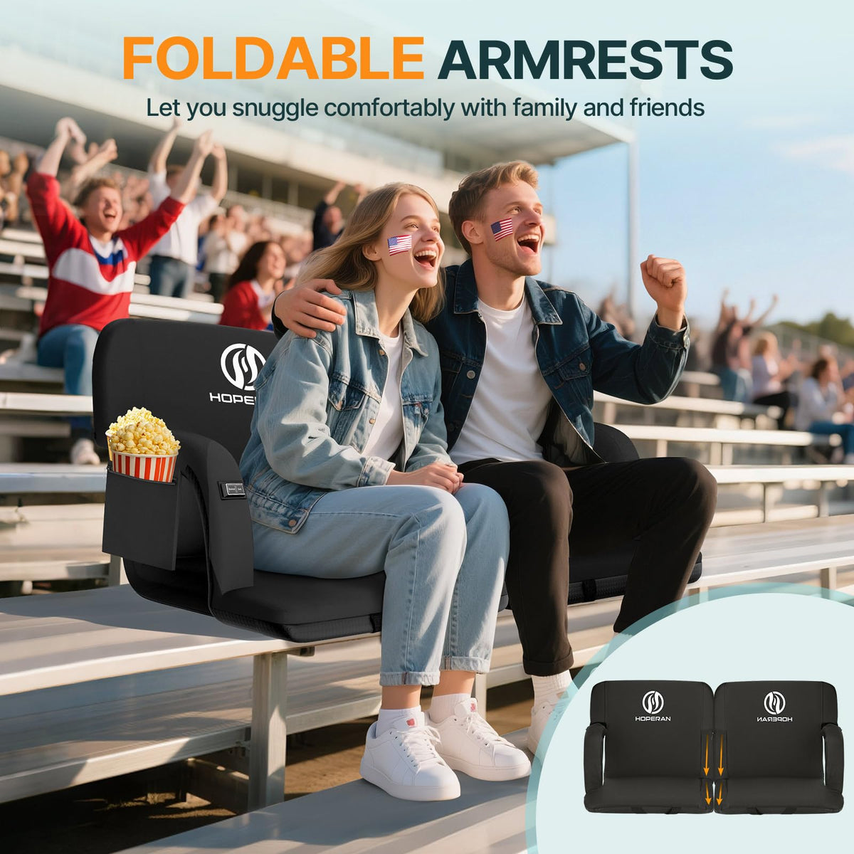 Heated Stadium Seats with Back Support D86027