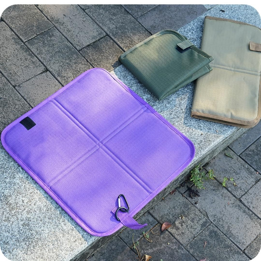 2 Pcs Waterproof Oxford Cloth Folding Seat Mat E46176