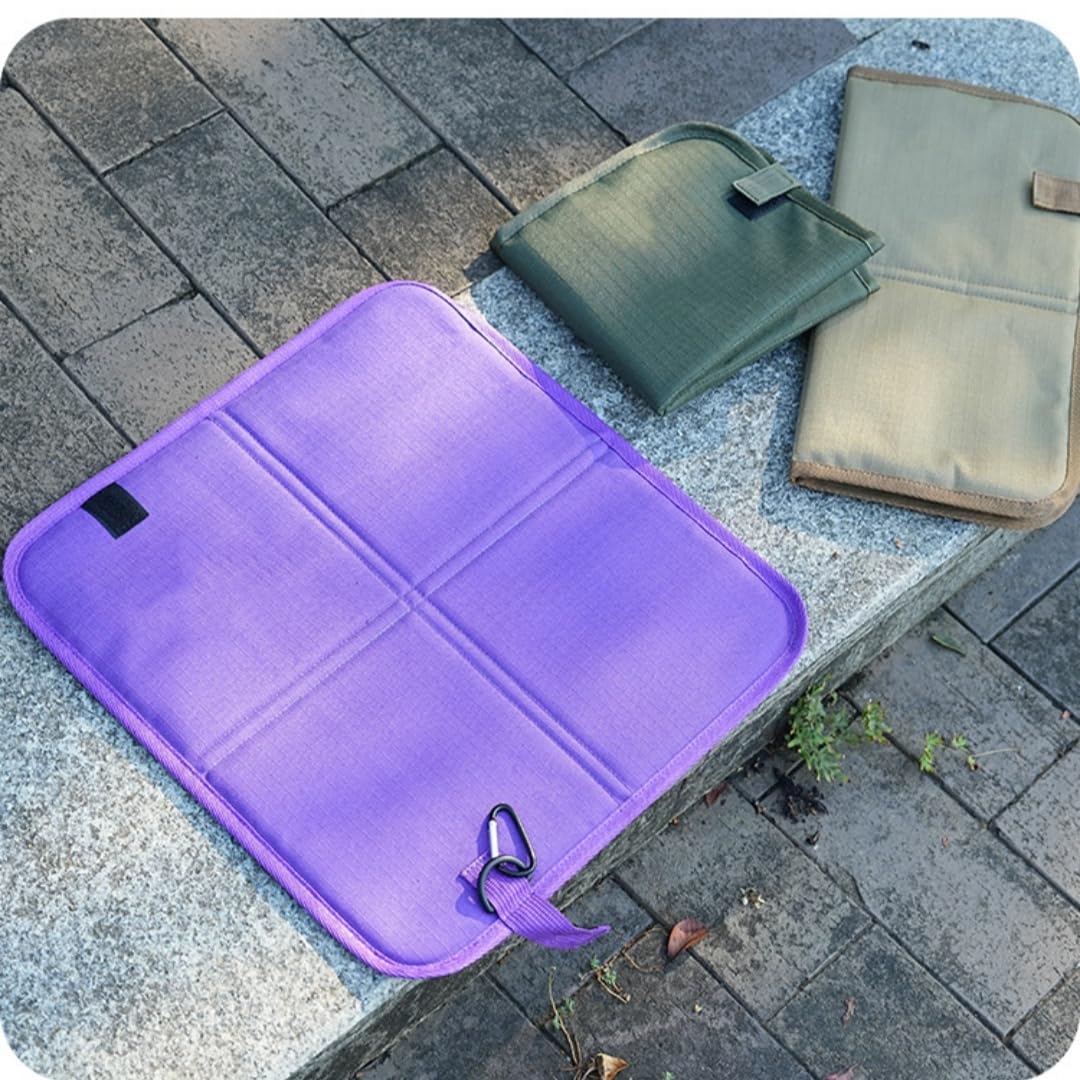 2 Pcs Waterproof Oxford Cloth Folding Seat Mat E46176