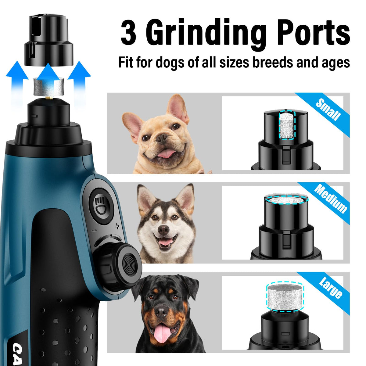 Dog Nail Grinder with 2 LED Lights Rechargeable Y786