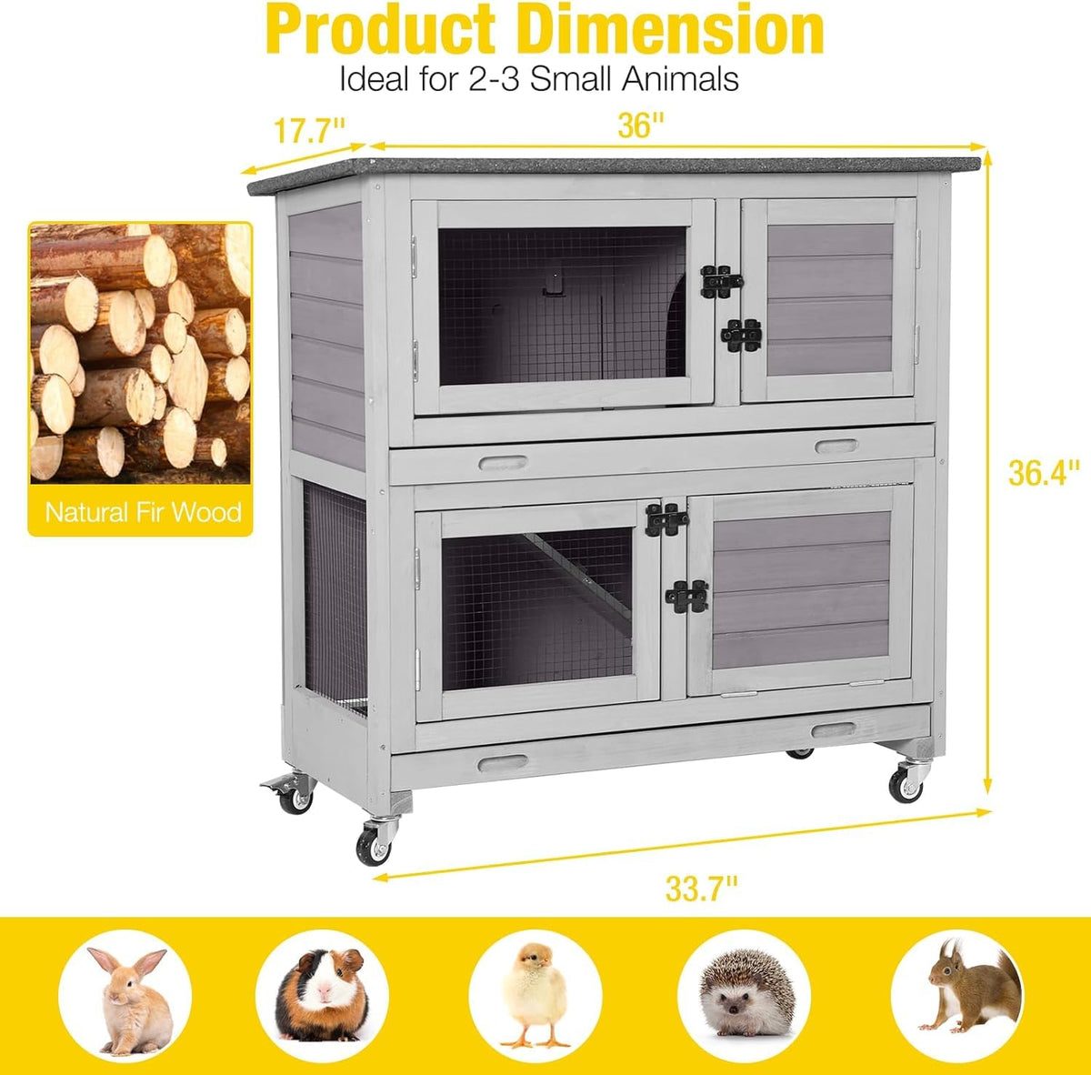 Rabbit Hutch 2 Story Pet House on Wheels B235655