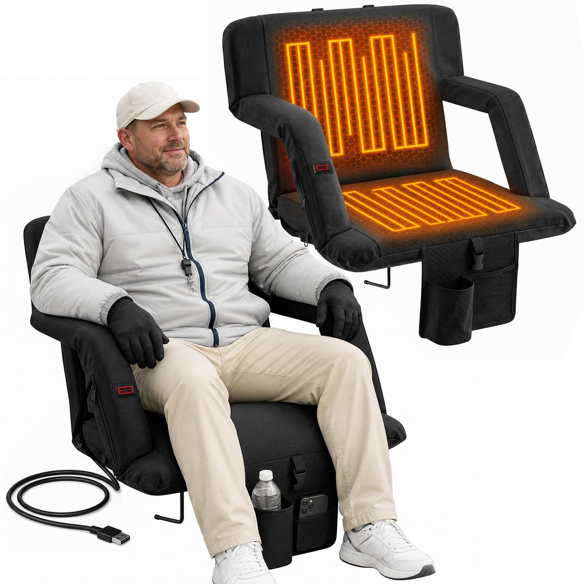 25" Extra Wide Stadium Seats with Back Support O6537